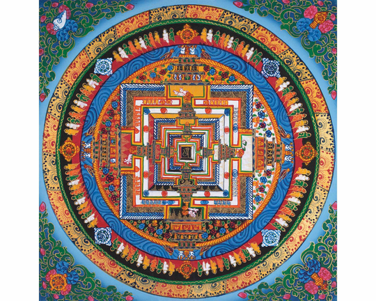 Square Shaped Colorful Mandala For Home Or Office | Kalachakra Thangka