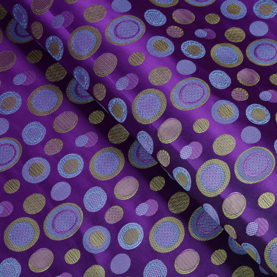 Purple Polka Dots Brocade Fabric. Jacquard Fabric, Fabric By The Yard, 36 Inches Wide
