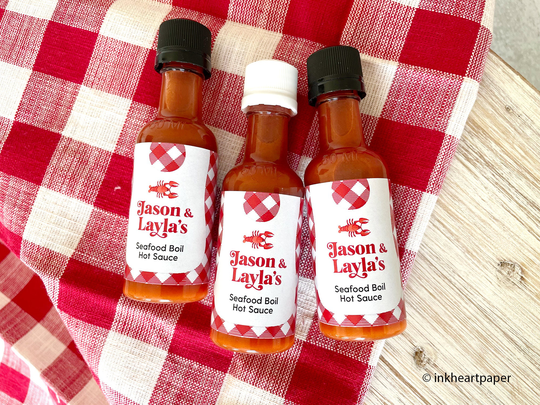 Seafood Boil Party Favors, Lobster Crab Crawfish Decorations, Personalized Mini Liquor Bottles, Empty Diy Kit 12 Bottles