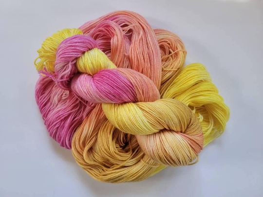 Hand Dyed Yarn, Sock Weight, Bamboo Blend, Seasonal