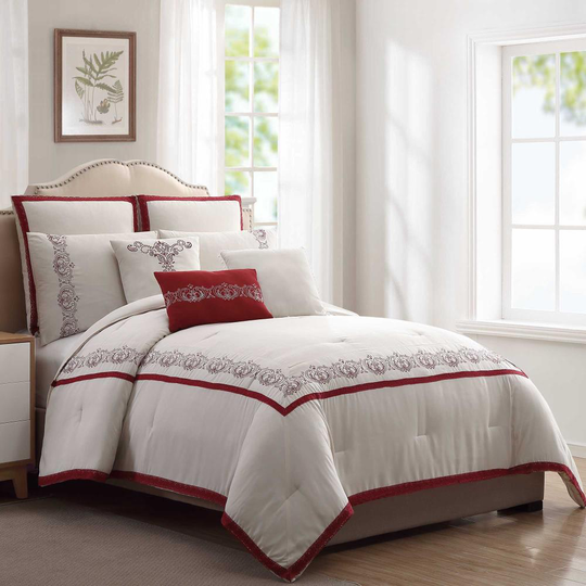 Amrapur Overseas Lori Wine Abstract Reversible King Comforter (Blend with Polyester Fill) | 38EBJQCF-LRW-KG