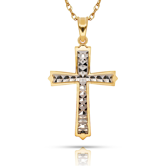 Religious Crucifix Cross Pendant Men/Women 14K Yellow/White Gold
