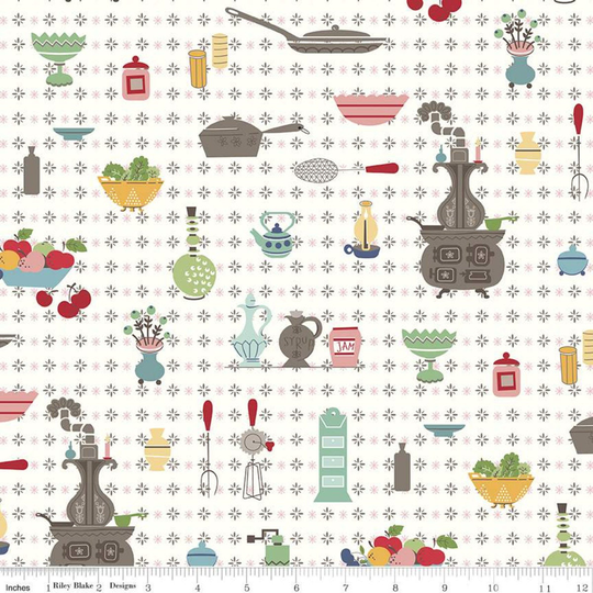 Wallpaper Multi - Cook Book Lori Holt Bee in My Bonnet Riley Blake