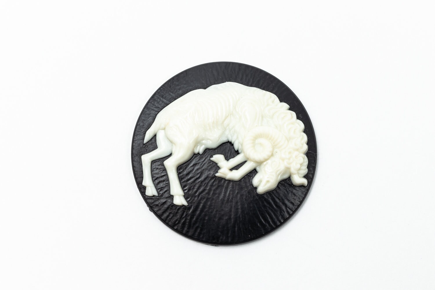 45mm Black & White Aries Lucite Cabochon #fpc116