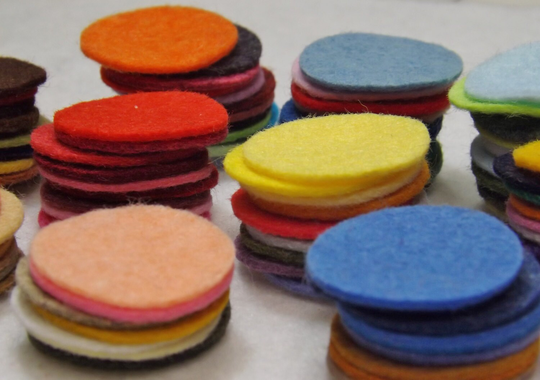 Wool Felt Circles 1 & 1/2" Choose Your Own Colors & Quantity Blend