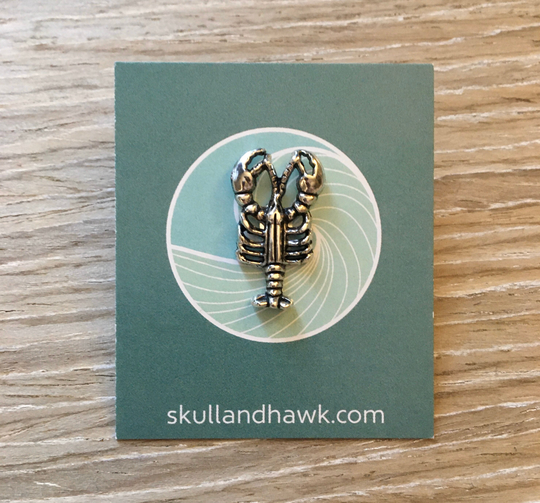 Lobster Lapel Pin/Tie Tack - Silver Tone Seafood Crustacean Lover Gift Mens Accessories For Him