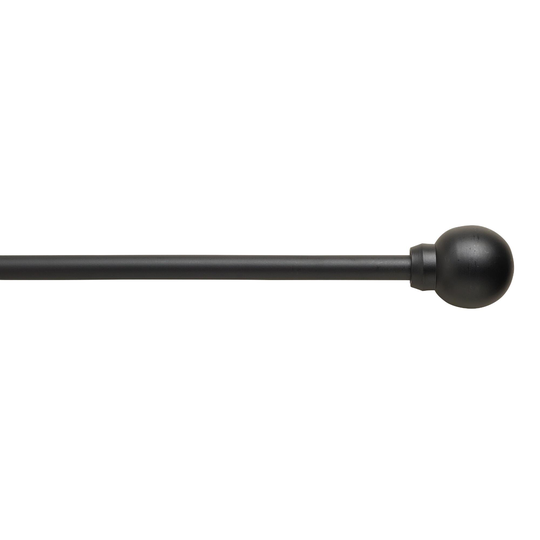 Matte Black Ball Finial Curtain Rod - Metal - 60" to 108" Rod by World Market