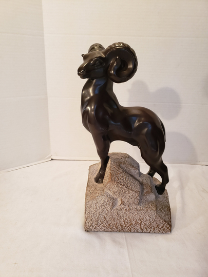 Austin Sculpture Productions Statue Mountain Goat Ram Signed By Daney 1995