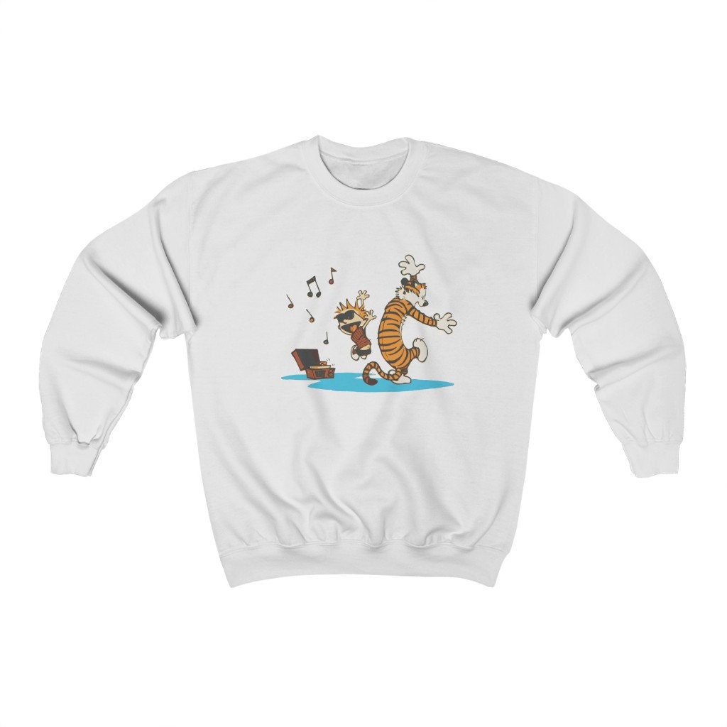 Calvin & Hobbes Dancing Unisex Heavy Blend Crewneck Sweatshirt