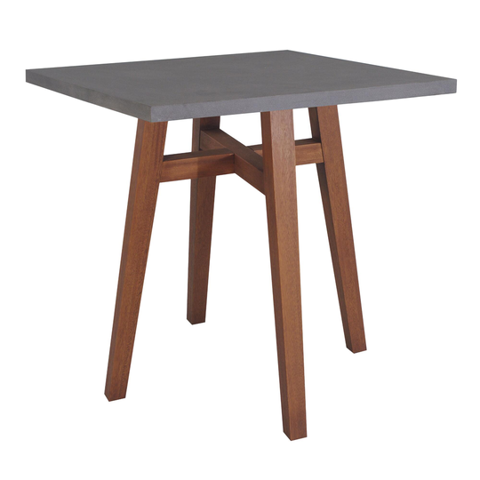 Wood And Stone Aria Counter Height Outdoor Patio Dining Table: Brown/Gray - Resin by World Market