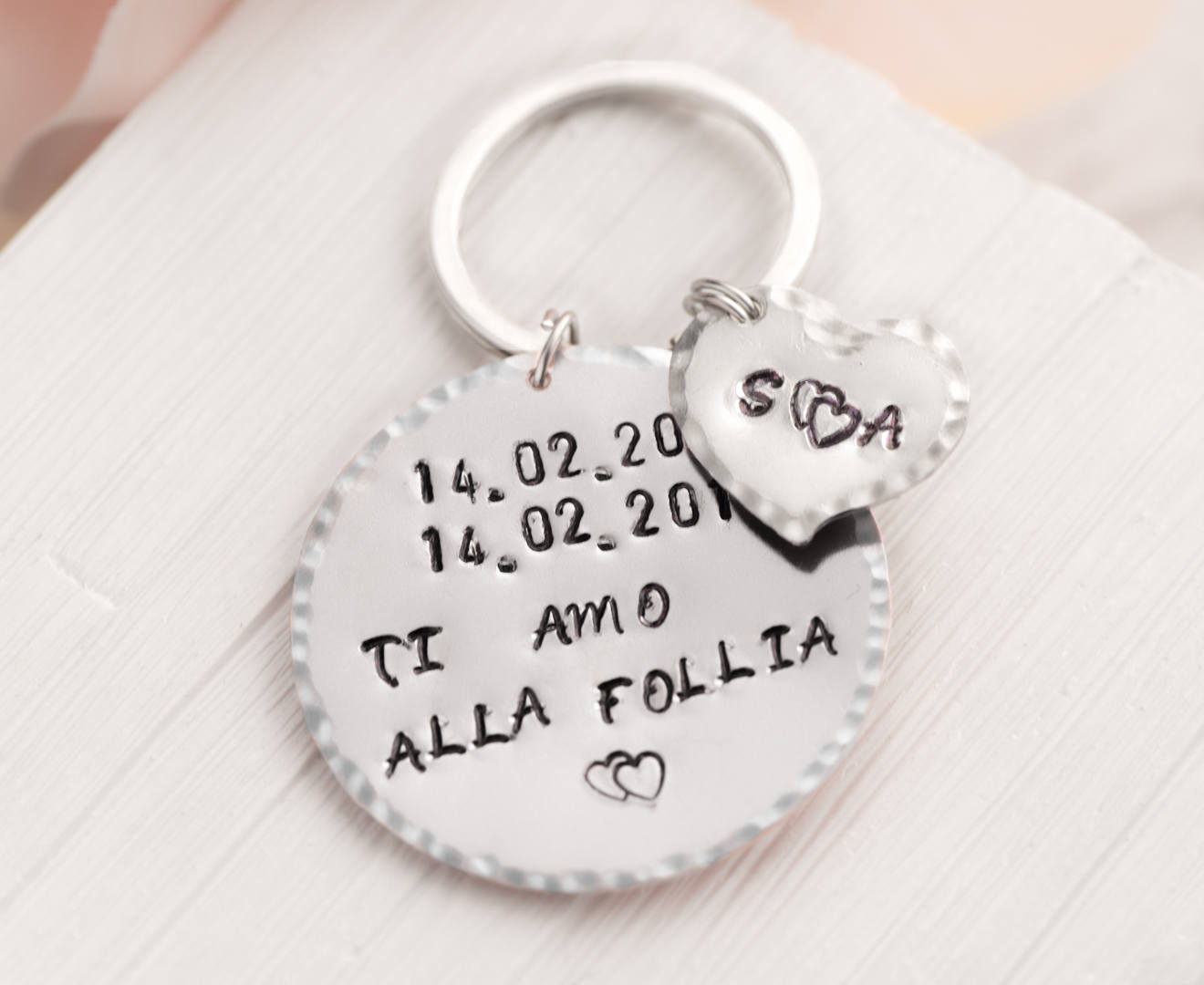 Husband Wife Wedding Date Keychain, Valentine Gift For Couple, Mothers Day Keychain With Our First Date, Gps Coordinates