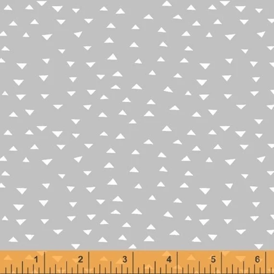 Blender Cotton Fabric By The Yard - Simply White Pyramids Grey Windham 51692-3