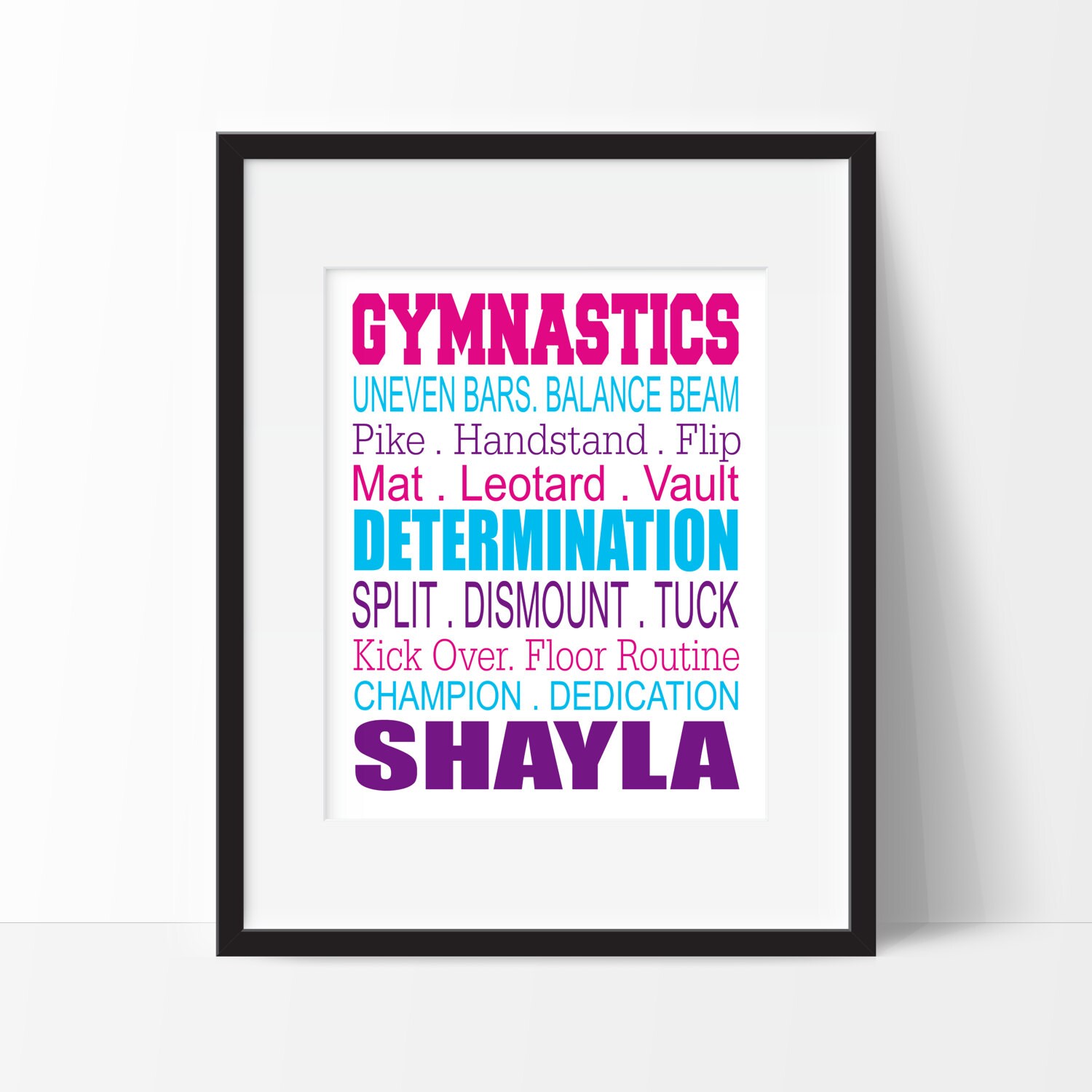 Personalized Gymnastic Print, Christmas Gift For Gymnast