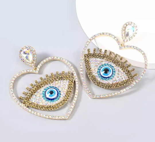 Evil Eye Heart Fashion Earrings