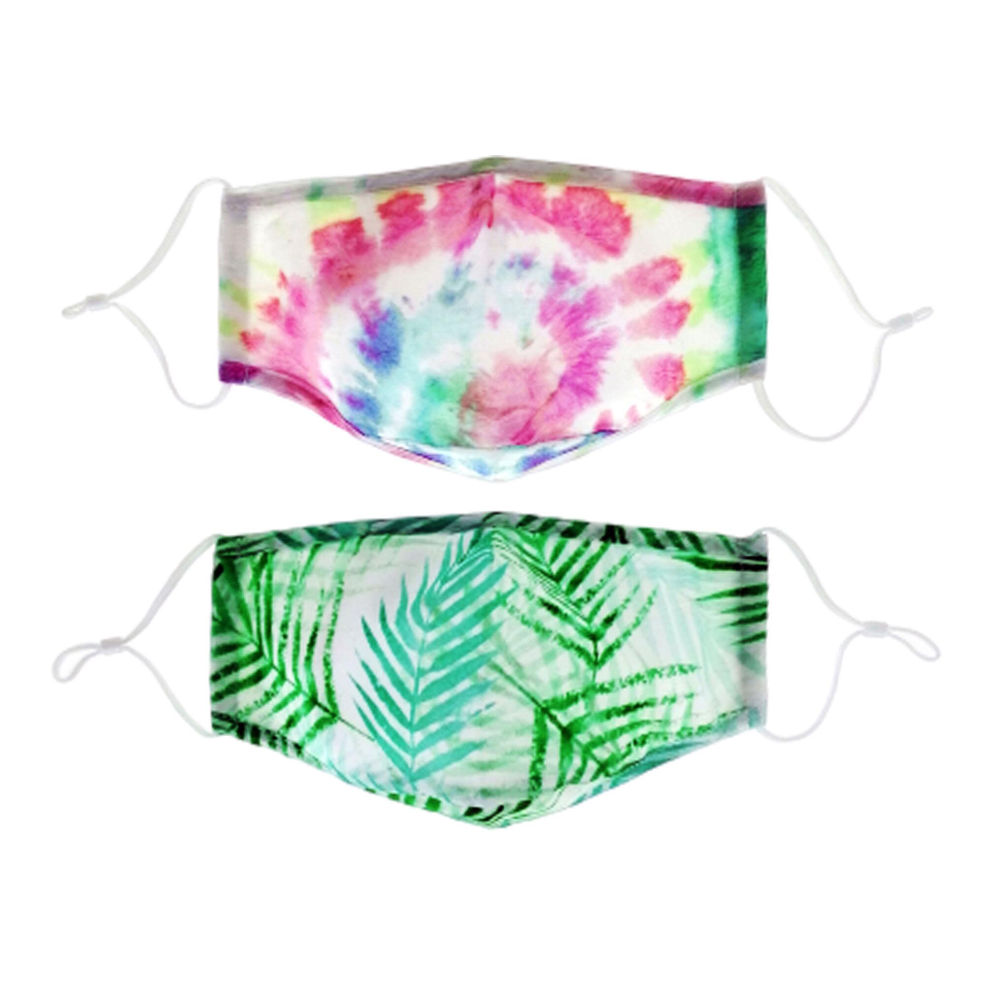 Tie Dye and Watercolor Triple Layer Cotton Face Masks 2 Pack by World Market