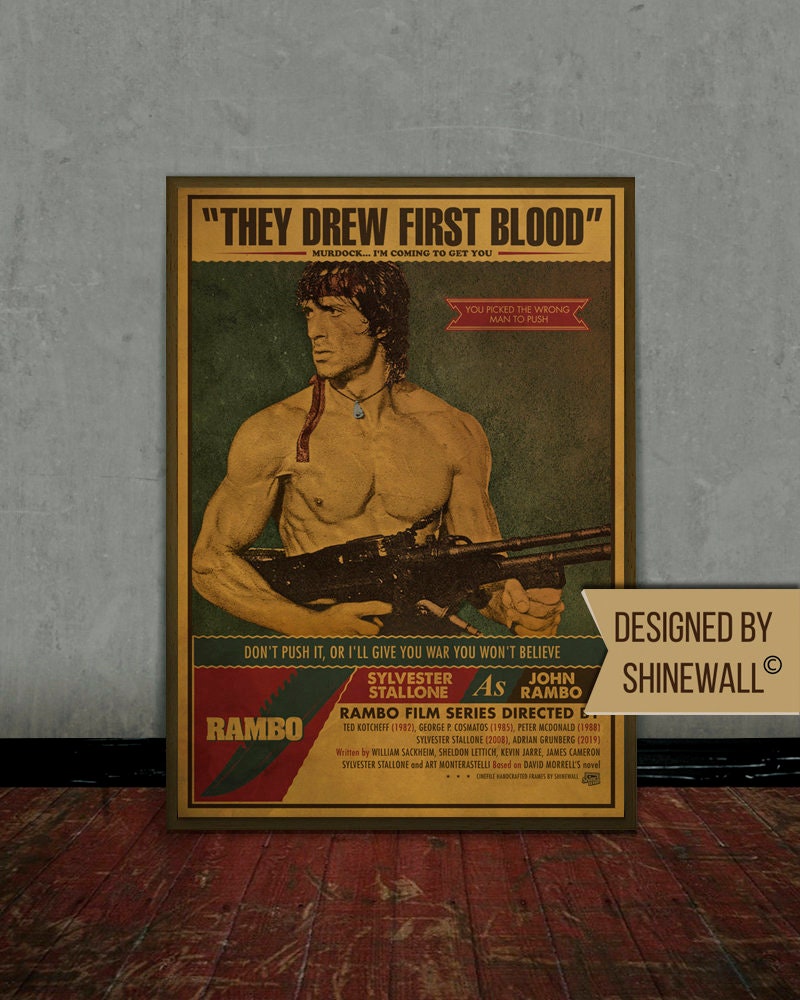 Rambo, Retro Movie Print