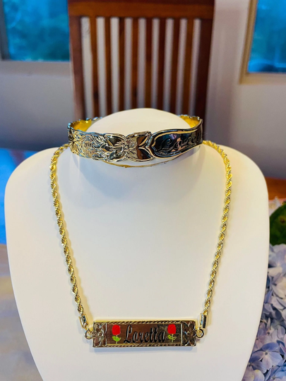 Mini Nameplate & 12mm Bracelet Set