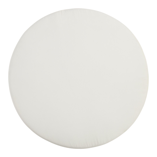Round Ivory Napoli Outdoor Patio Ottoman Cushion: Gray - All-Weather Wicker by World Market