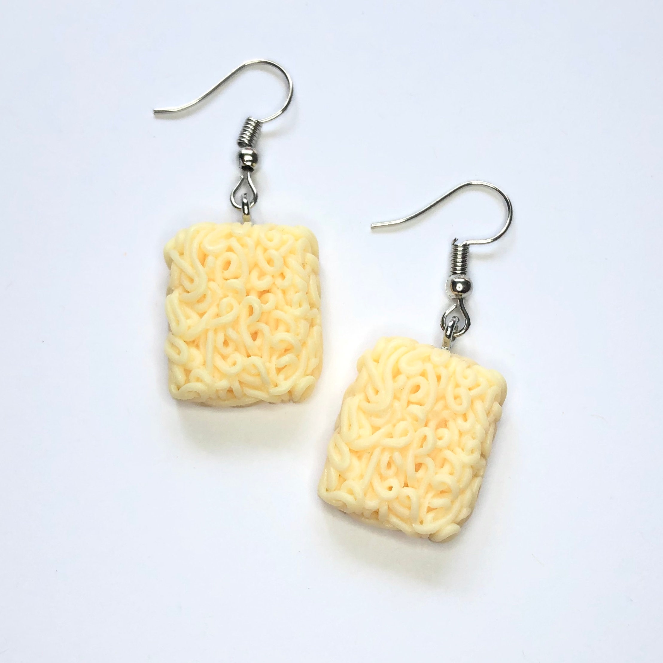Adorable 3D Ramen Brick Chinese Food Simulation Earrings Dangle Cartoon Jewelry Lover Gift