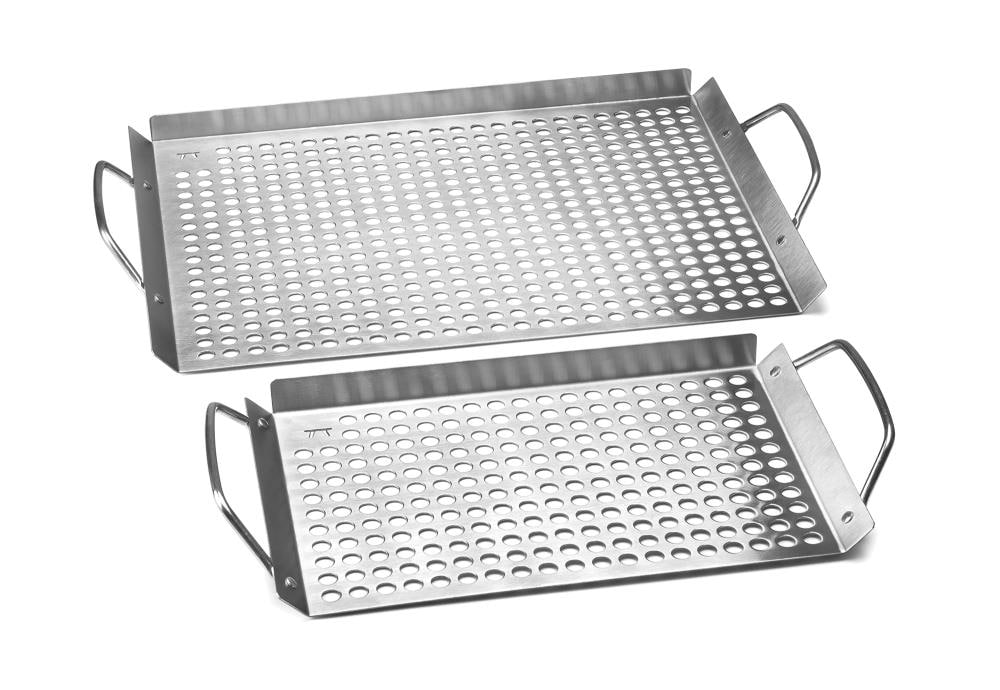 Outset 2-Pack Stainless Steel Grill Pan Set | 76630