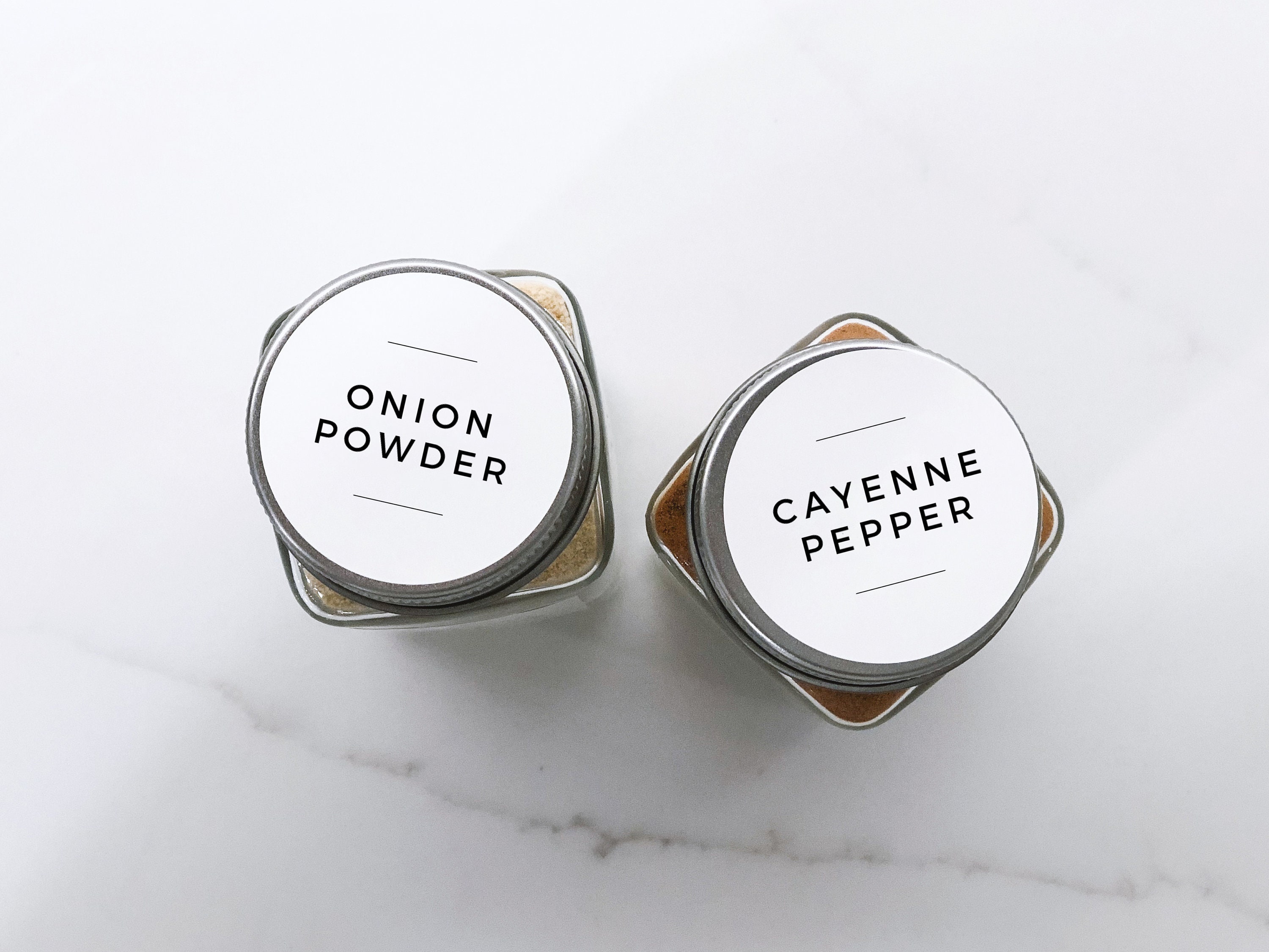 Modern Style Spice Lid Labels Customization Available White Clear Kraft Brown 1.5 Round Lids