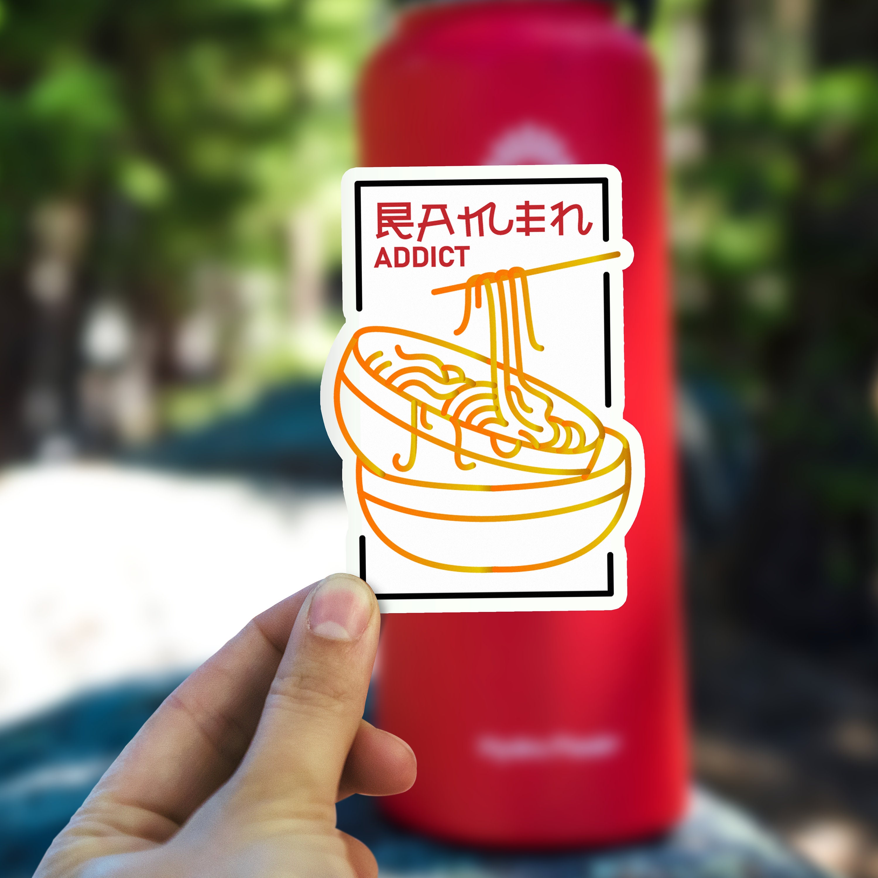 Ramen Addict Sticker, Lover Decal, Waterproof Vinyl Stickers For Hydroflask || S-100