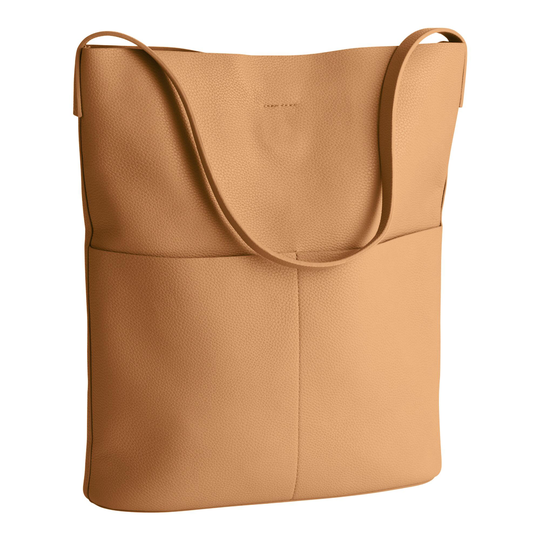Mustard Yellow Minimalist Faux Leather Hobo Tote Bag by World Market