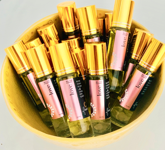 Love Essential Oil Roller Blend With Loving Rose Quartz Crystals/Aromatherapy Oil Gift Love For Her/ Expression Of