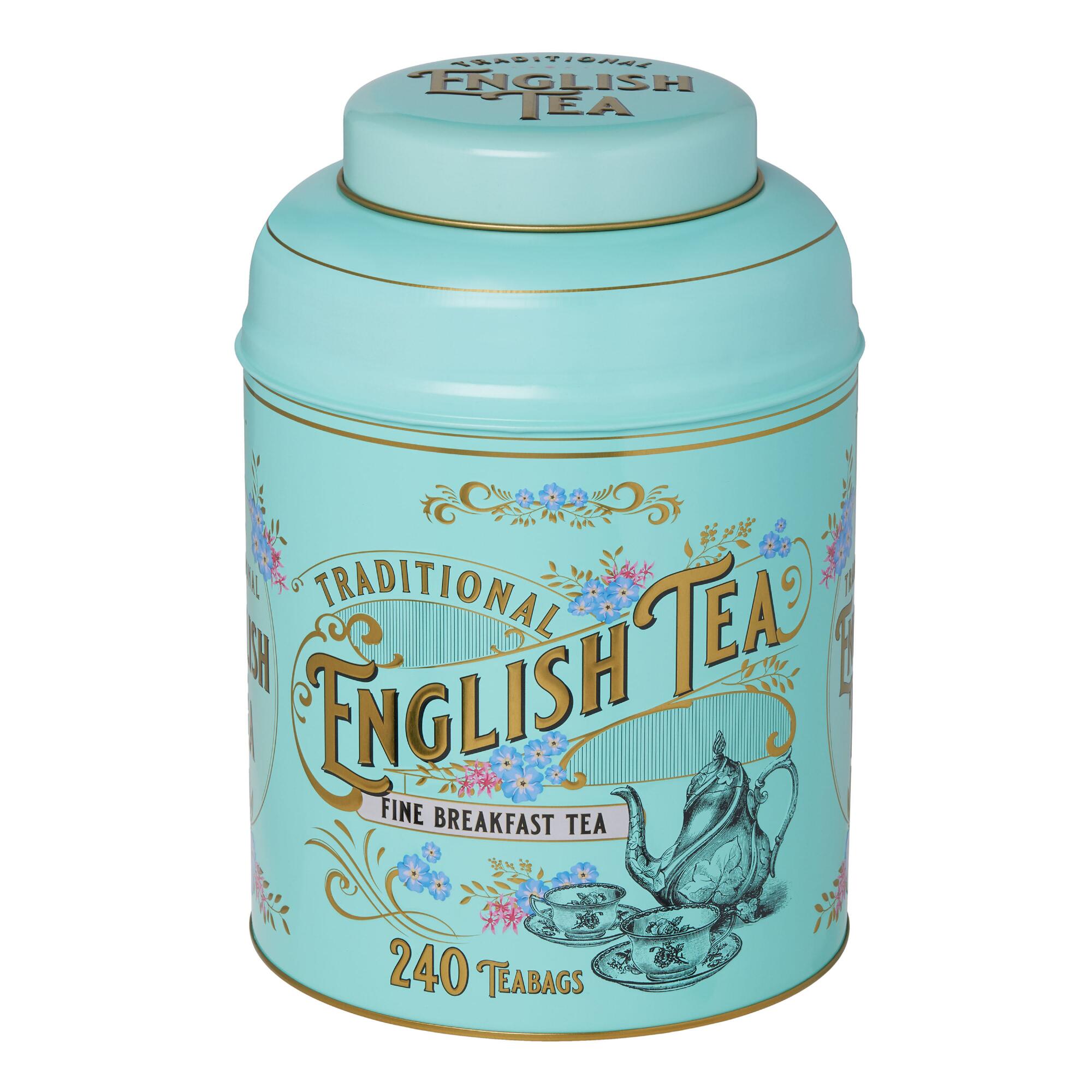 New English Teas Vintage English Breakfast Tea Tin 240 Count by World Market