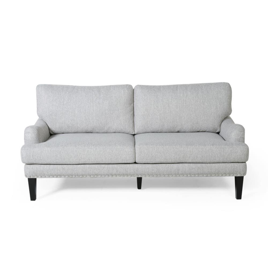 Best Selling Home Decor Auriga Modern Light Gray and Dark Brown Polyester/Blend Loveseat | 311945