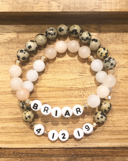 Custom Name Bracelets Mommy & Me Birthday Anniversary Any Date Bracelet Modern Jewelry
