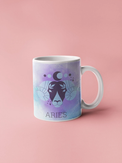 Aries Coffee Mug, "Courageous' Astrology Tea Cup, Ceramic Gifts, Zodiac Gifts For Her