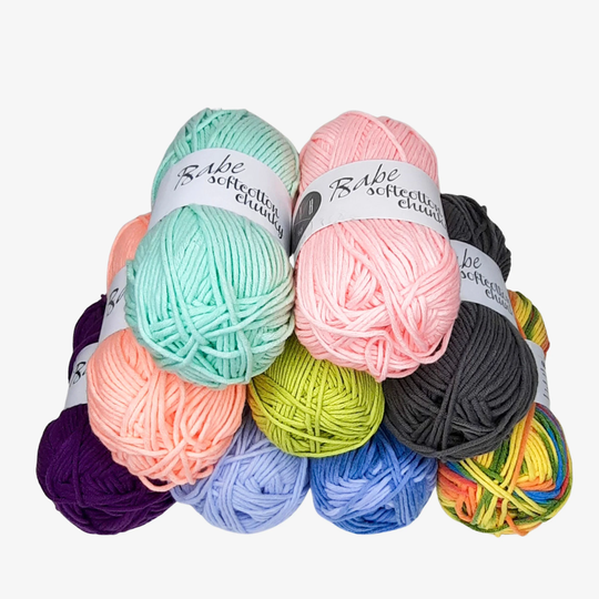 Babe Softcotton Chunky Yarn, Baby Eyb Bulky Weight Cotton Acrylic Blend Blanket Pastel Soft