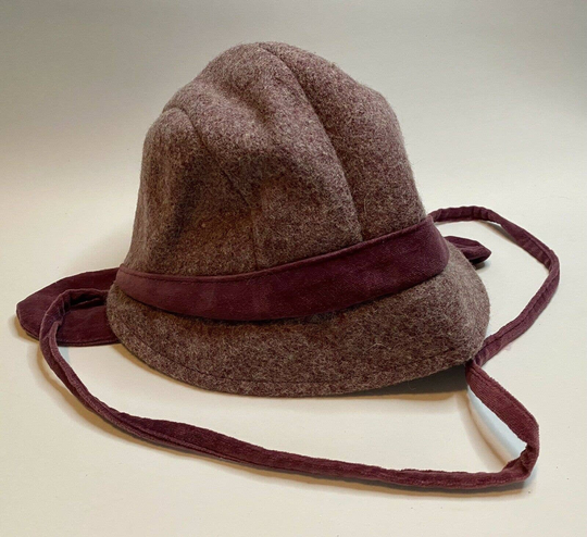Vintage Rothschild Bonnet Hat Wool Blend Ear Flap Strap Mauve Style 3527 Size 6