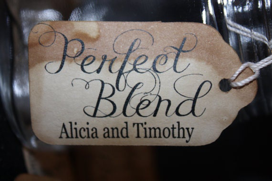 Choose Your Amount Perfect Blend Small Personalized Favor 2" Tag