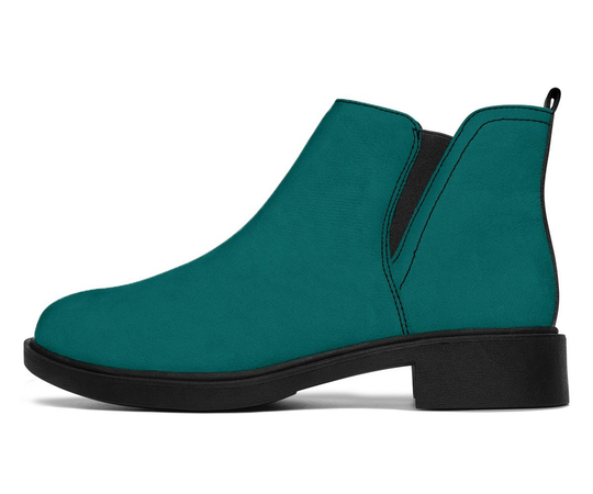 Forest & Leaf Green Fashion Boots For Women-Ankle Boots, Faux Leather Suede Gift Her, Women's Shoe Lover