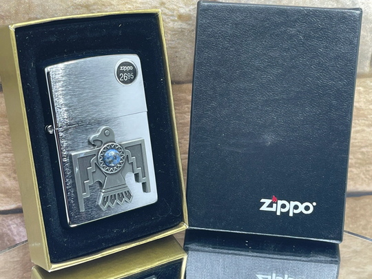 Vintage Zippo Azteca Eagle Turquoise Stone Super Cool Rare New Unfired 2003