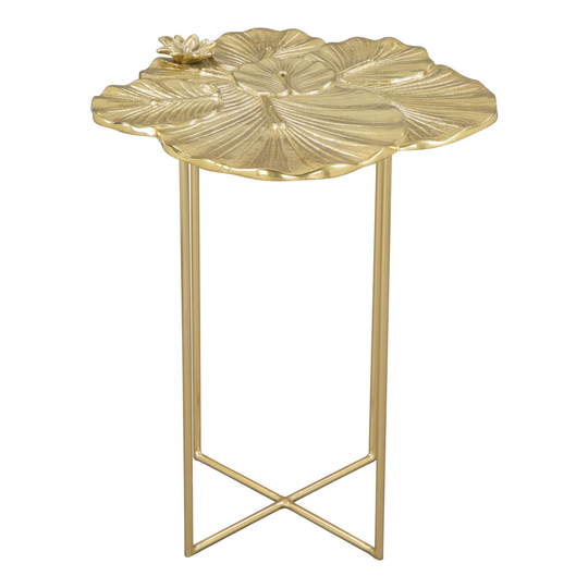 Gold Metal Lotus Leaf Noble Accent Table by World Market