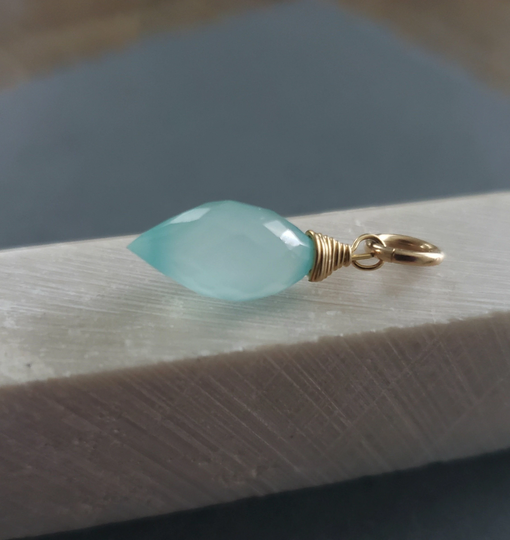 Unique Marquis Aqua Blue Chalcedony Charm Pendant, Just Dangle, Jewelry Charm, Use For Bracelet, Diy, Azure Seafoam