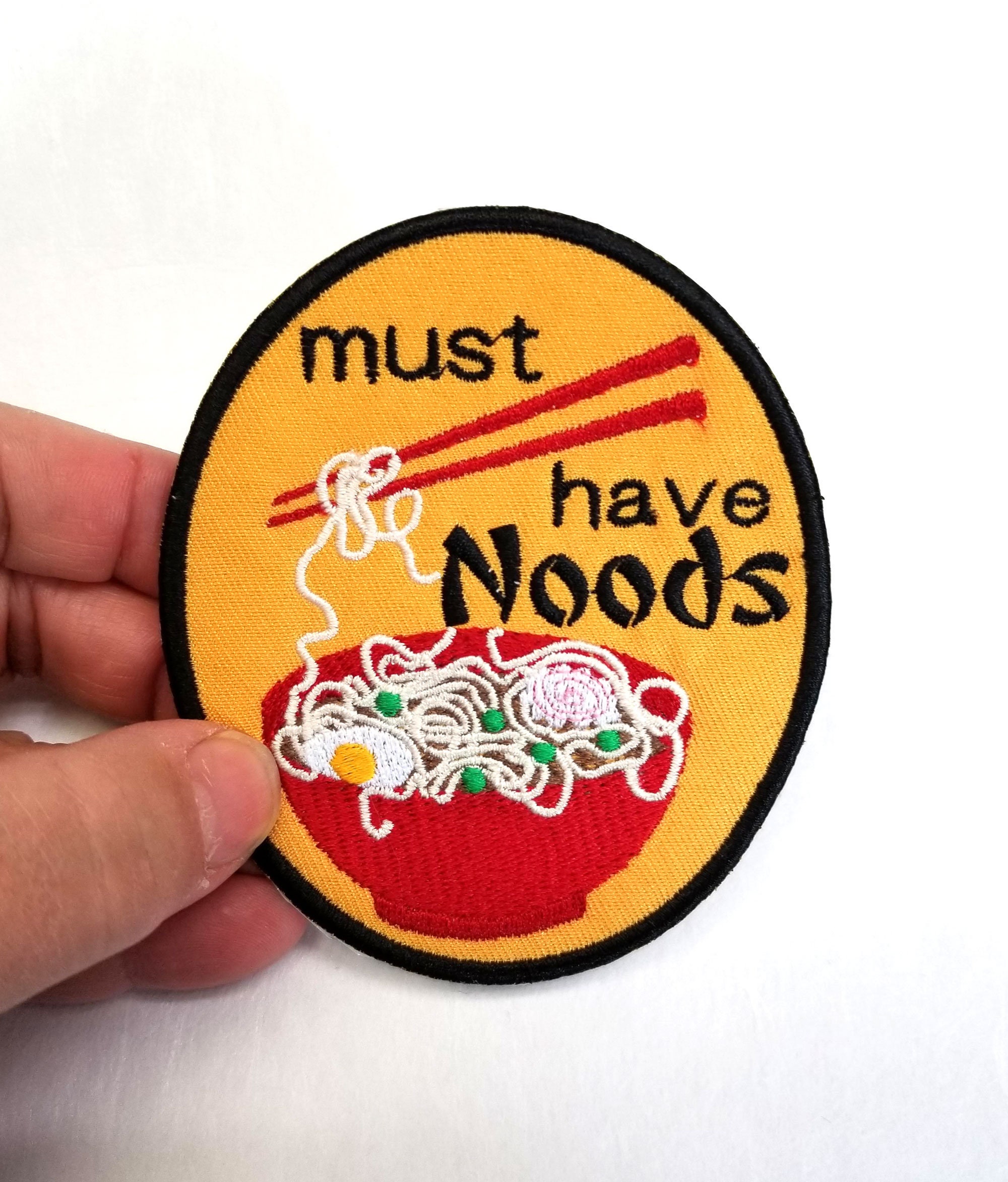 Must Have Noods - Noodle Lover Ramen Embroidered Patch Backpack Iron On Upcycle
