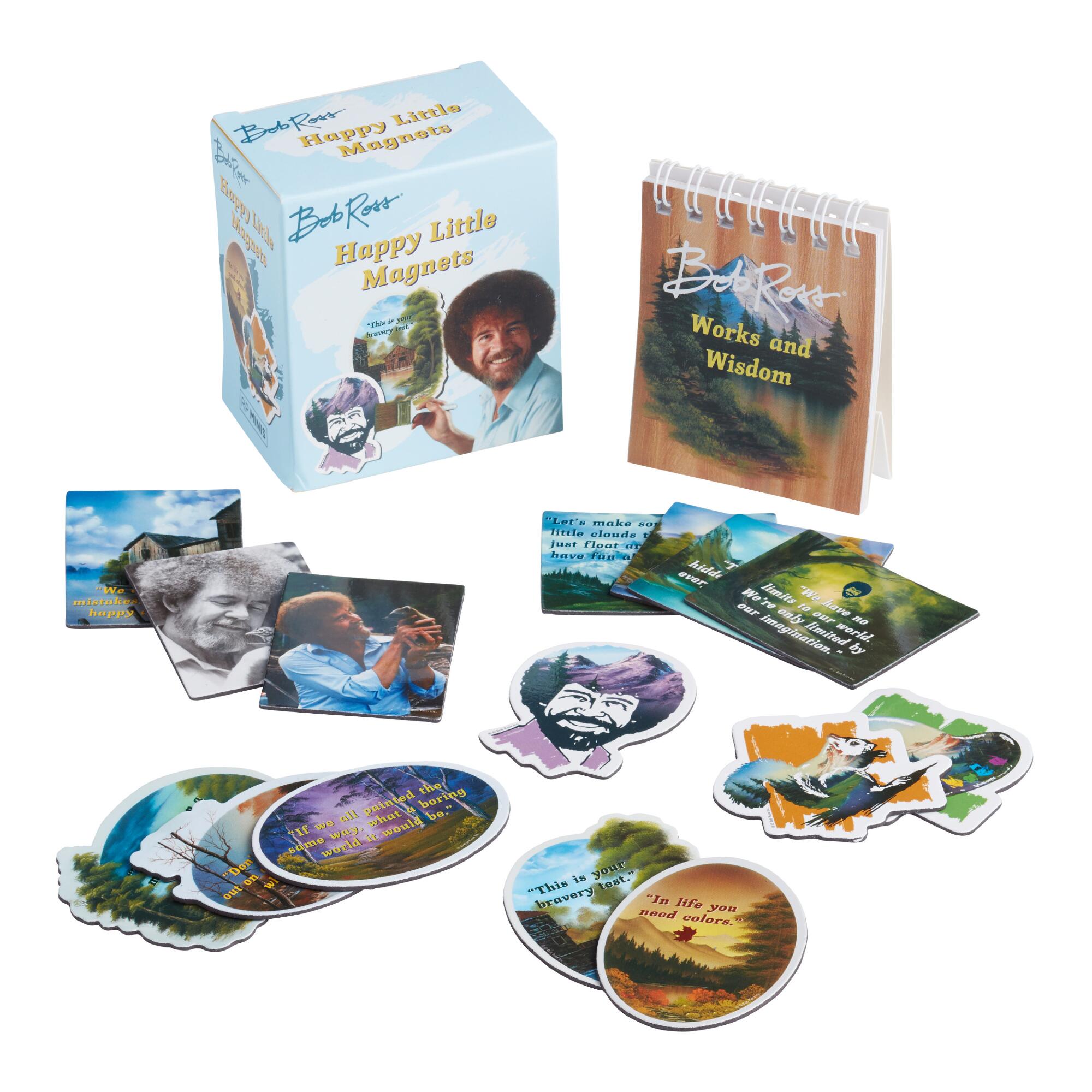 Bob Ross Happy Little Magnets 16 Piece Kit: Multi - Metal by World Market