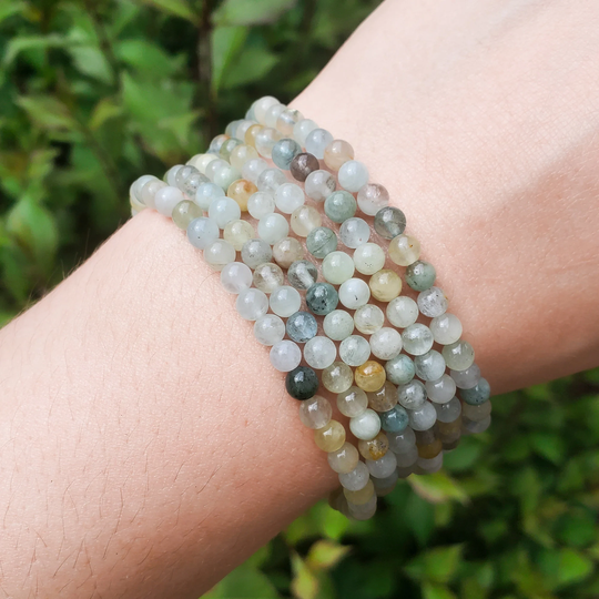 Aquamarine Handmade Bracelet | Natural Crystal Beads, Minimalist Style, Custom Sizing, Spiritual Or Self-Care Gift