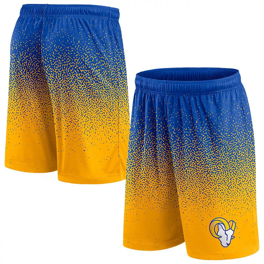 Men's Fanatics Branded Royal/Gold Los Angeles Rams Ombre Shorts, Size: 2XL, Blue