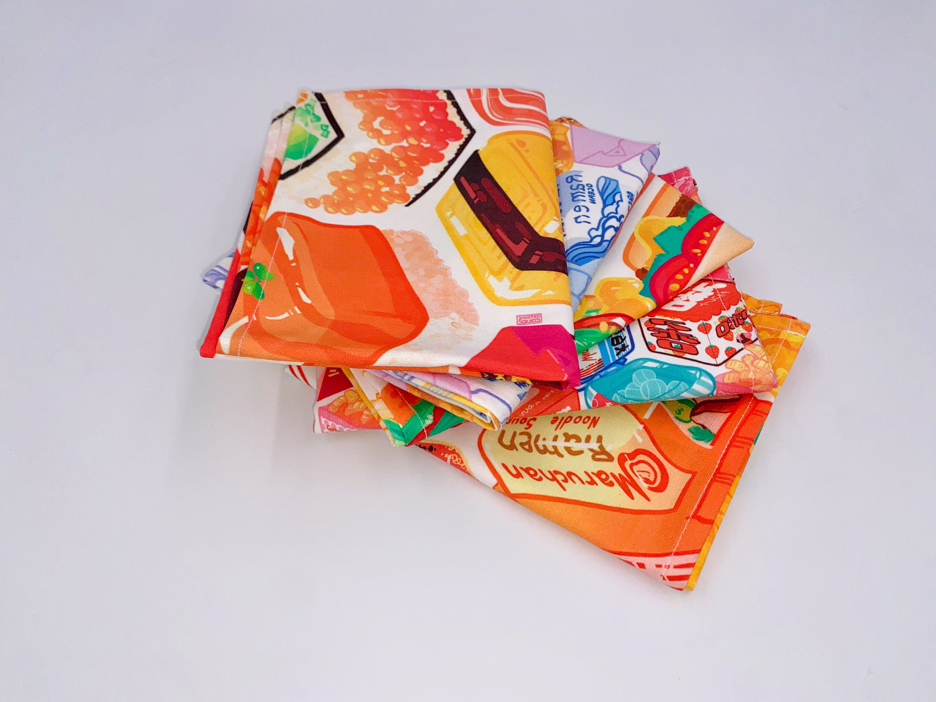 Food Cube Ramen, Vaporwave, Sushi, Sweets, Or Diner Pattern Kitchen Tea Bath Hand Linen Cotton Towel Household Gift
