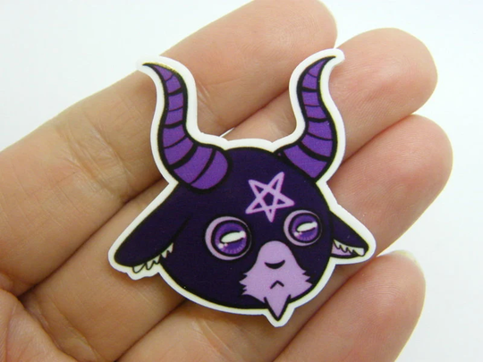 4 Ram Pentagram Wicca Embellishment Cabochons Resin Hc894