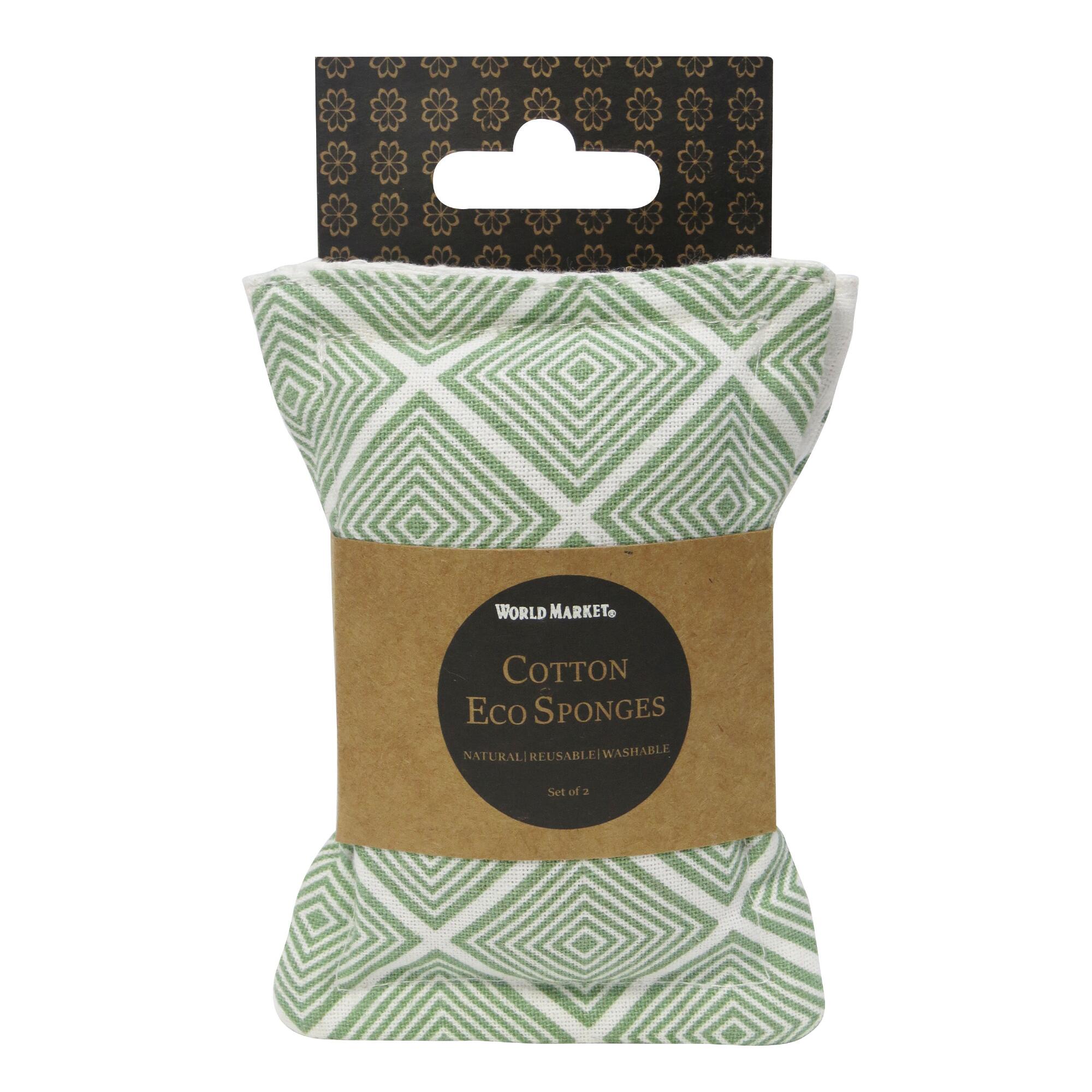 Sage Green Organic Cotton and Coir Sponges 2 Pack by World Market