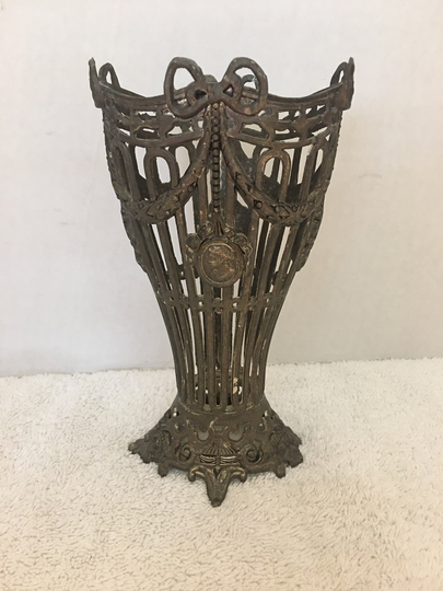 1920's Brass Pedestal Stand For Glass Vases