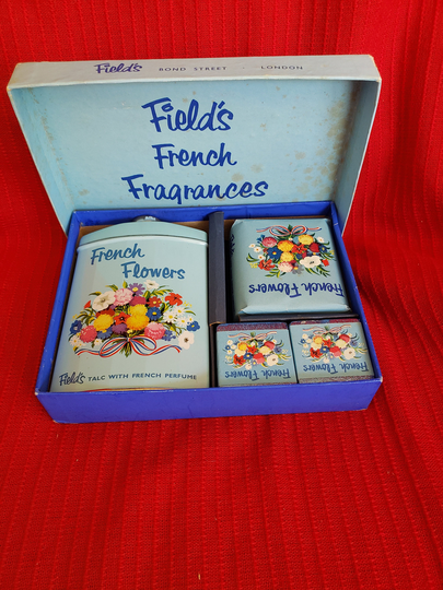 French Flowers Talc Powder Soap & Bath Cubes Vintage Gift Set From Paris France Bond St
