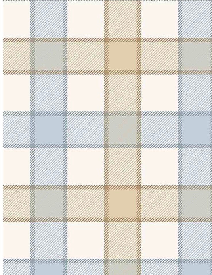 Plaid Blender-Natural & Blue-Timeless Treasures Welcome To The Beach Collection-C8132-100% Cotton-Quilt Fabric-Choose Your Cut