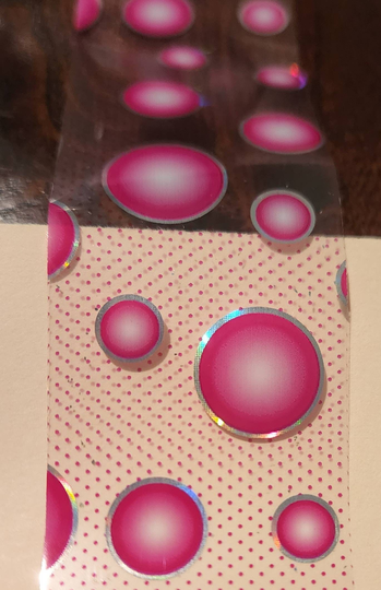Pink & Holo Spheres Dots Nail Foil Strip
